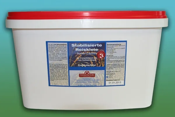 Stabilisierte Reiskleie für Tauben