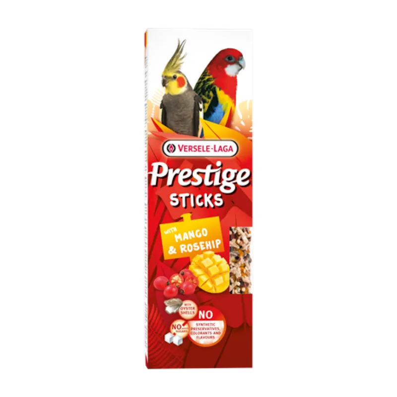 Knabberstangen für Großsittiche mit Mango & Hagebutte Prestige 140g